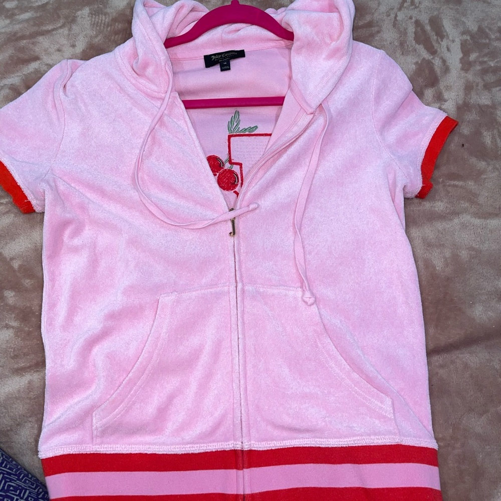 JUICY COUTURE TERRY CLOTH SHORT SLEEVE HOODIE